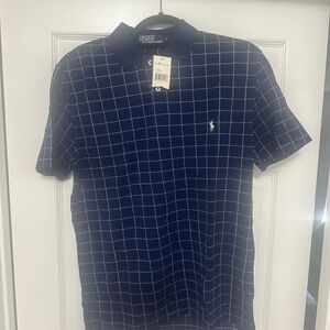 Ralph Lauren Men's Polo in Navy with White Check